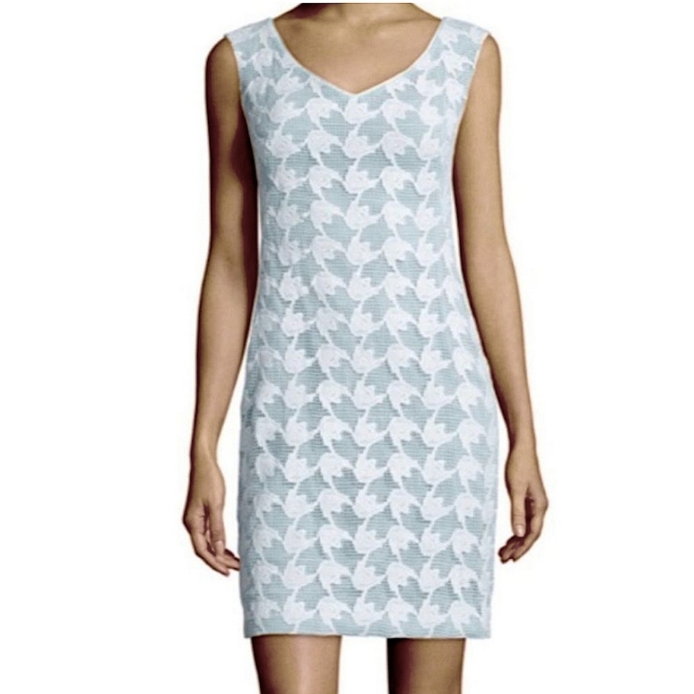 Tory Burch White and Blue Patterned Mini Dress